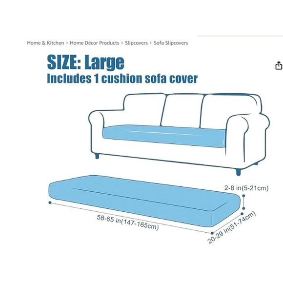 Waterproof Couch Cushion Cover Stretch Jacquard Elastic Bottom MIDDLE - GRAY - Picture 3 of 7